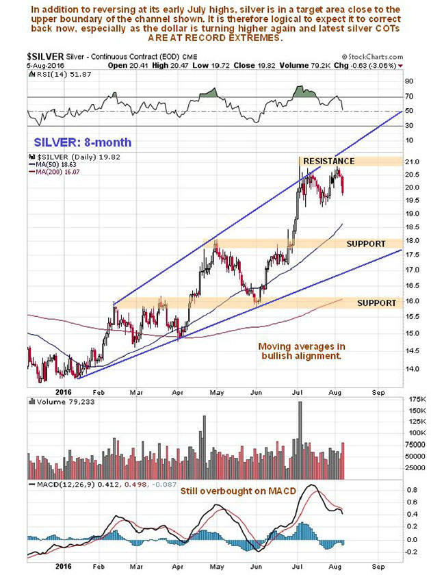 Silver 8-month chart