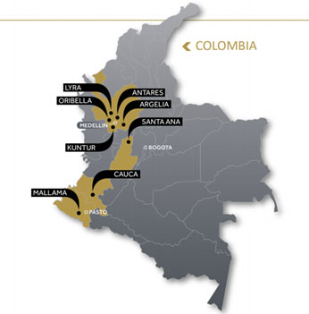 Outcrop Colombia Map