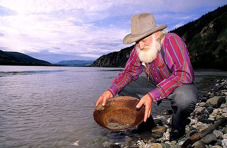 Panning for gold in the Yukon